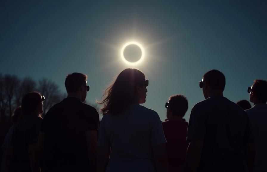 Solar eclipse viewing at optimal weather location